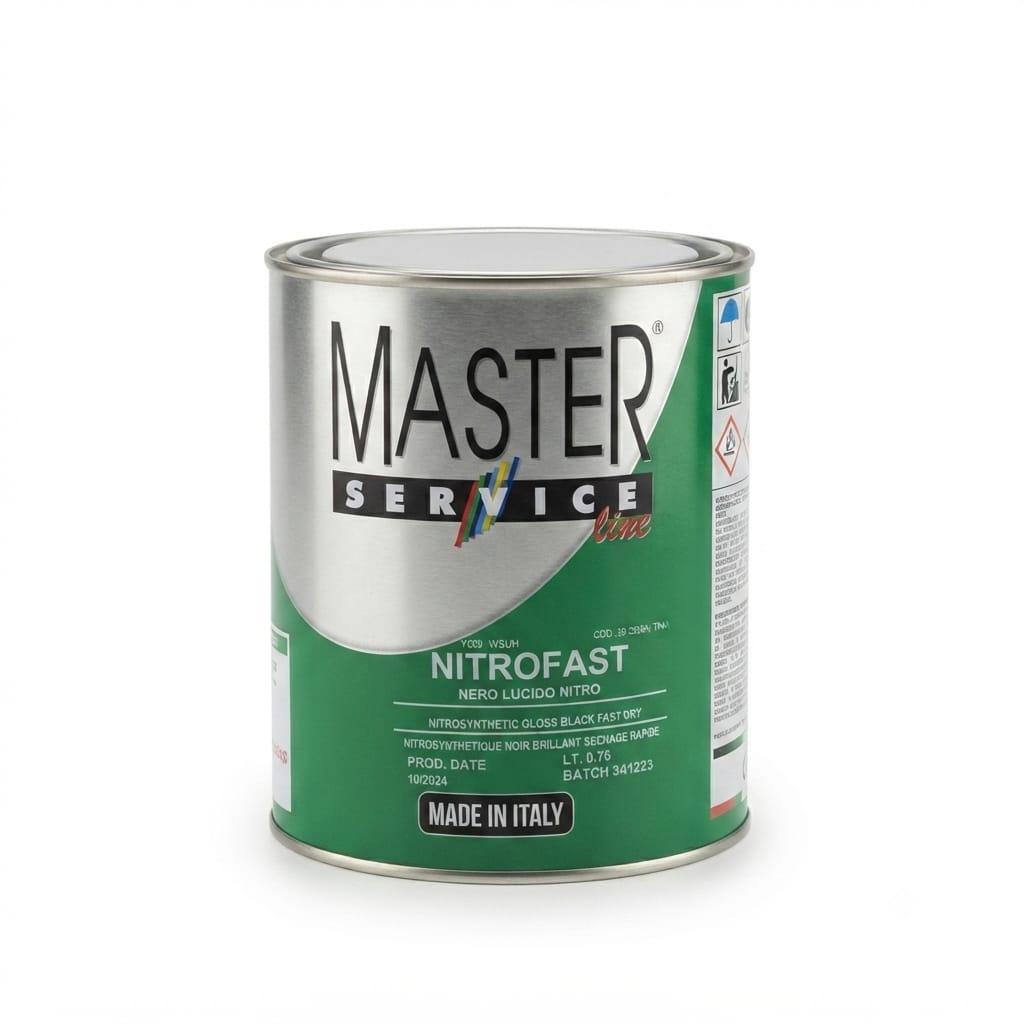 DRBL-075 NITROFAST vopsea ready mix NEGRU LUCIOS 750ml - imagine 1